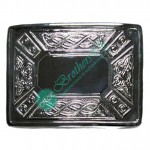 Scottish Celtic Thistle Line Design Kilt Belt Buckle 